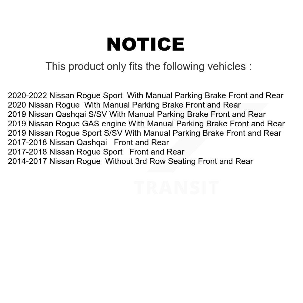 Front Rear Disc Brake Rotors And Ceramic Pads Kit For Nissan Rogue Sport Qashqai