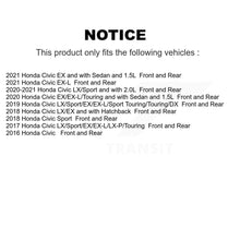 Charger l'image dans la galerie, Front Rear Disc Brake Rotors And Ceramic Pads Kit For Honda Civic