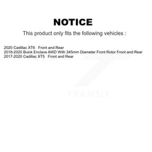 Load image into Gallery viewer, Front Rear Disc Brake Rotor &amp; Ceramic Pad Kit For Cadillac XT5 Buick Enclave XT6