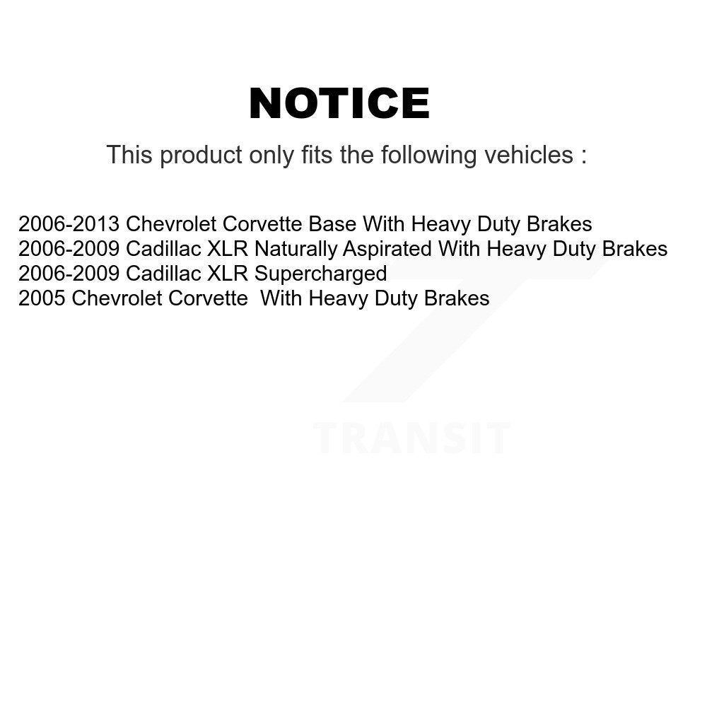 Rear Disc Brake Rotors And Ceramic Pads Kit For Chevrolet Corvette Cadillac XLR