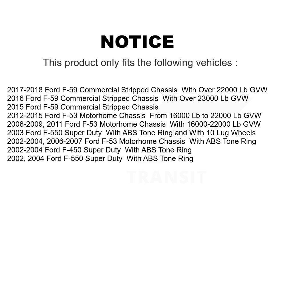 Rear Brake Rotor & Ceramic Pad Kit For Ford F59 F-550 Super Duty F-450 F-53 F-59