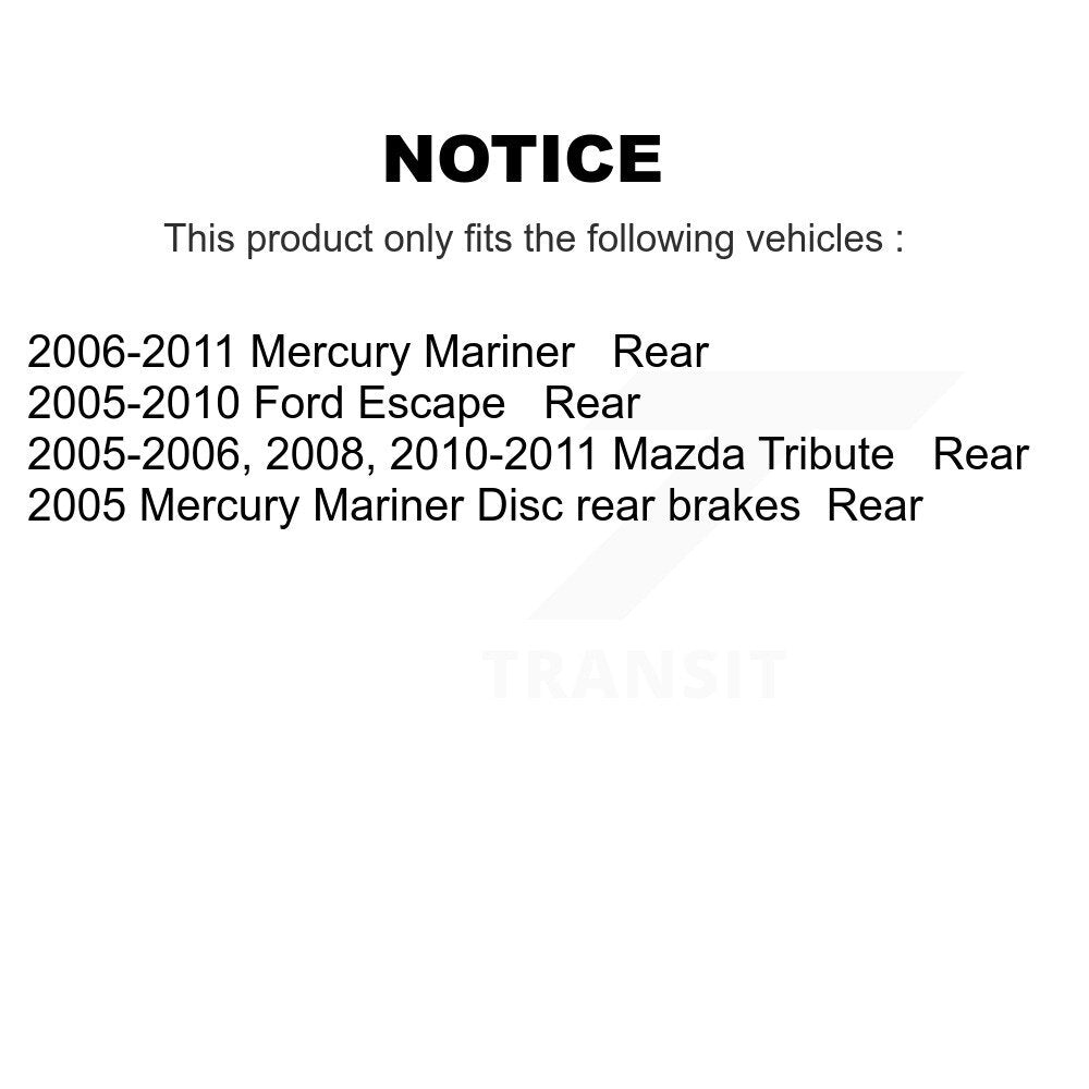 Rear Brake Rotor & Ceramic Pad Kit For Ford Escape Mercury Mariner Mazda Tribute