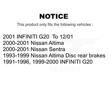 Charger l'image dans la galerie, Rear Brake Rotors Ceramic Pad Kit For Nissan Altima Sentra Infiniti G20 INFINITI