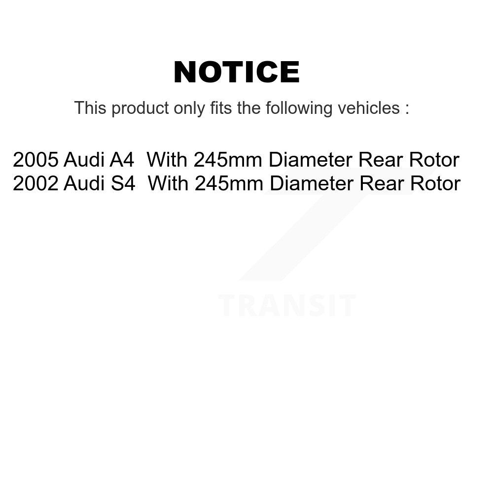 Rear Disc Brake Rotors And Ceramic Pads Kit For Audi A4 S4