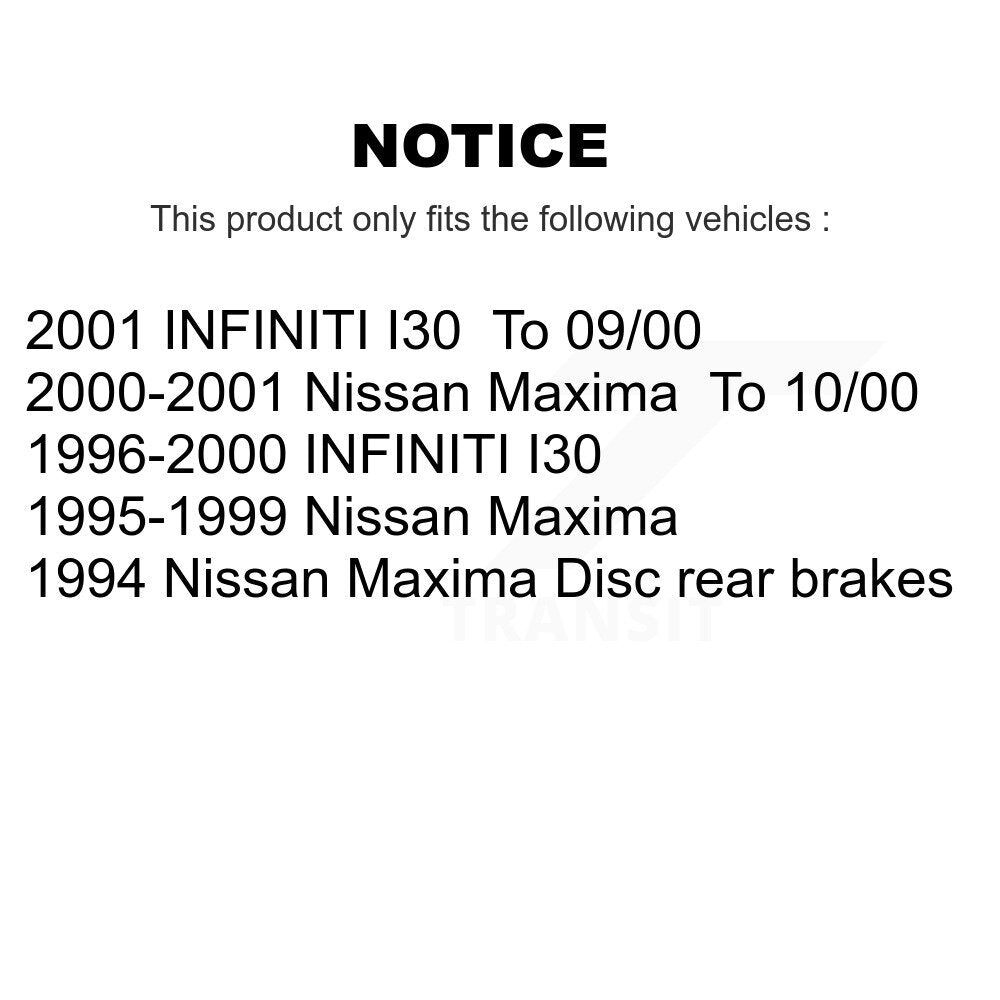 Rear Disc Brake Rotors & Ceramic Pad Kit For Nissan Maxima Infiniti I30 INFINITI