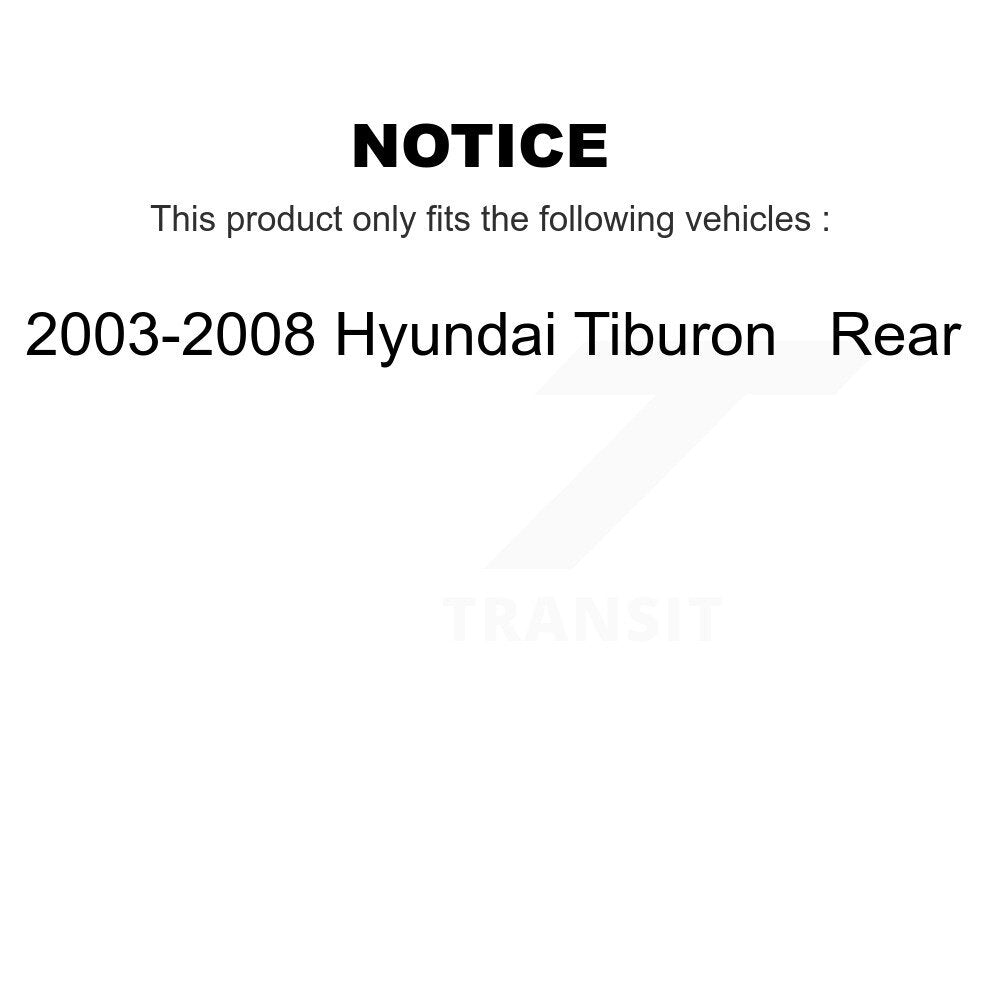 Kit de rotors de frein à disque arrière et plaquettes en céramique pour Hyundai Tiburon 2003-2008 