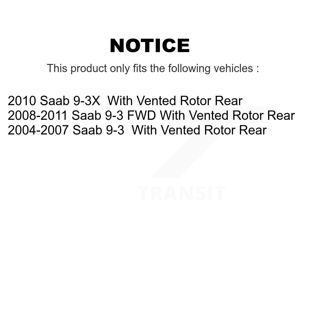 Rear Disc Brake Rotors And Ceramic Pads Kit For Saab 9-3 9-3X With Vented Rotor