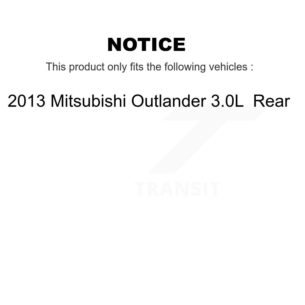 Rear Disc Brake Rotors And Ceramic Pads Kit For 2013 Mitsubishi Outlander 3.0L