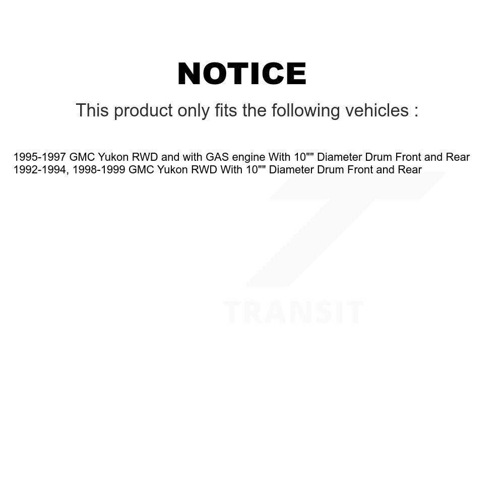Rotors de frein à disque avant et arrière, plaquettes en céramique et Kit de tambour (7 pièces) pour GMC Yukon 