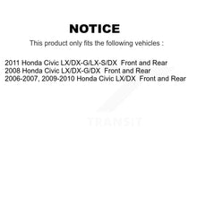 Charger l'image dans la galerie, Front Rear Disc Brake Rotors Ceramic Pads And Drum Kit (9Pc) For Honda Civic