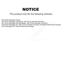 Charger l'image dans la galerie, Front Rear Brake Rotor &amp; Ceramic Pad Kit For Volkswagen GTI Golf Alltrack Passat