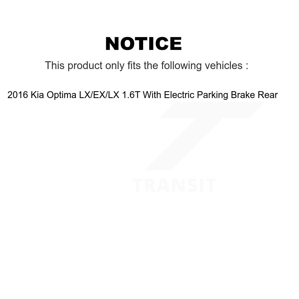 Rear Brake Rotor Ceramic Pad Kit For 2016 Kia Optima With Electric Parking