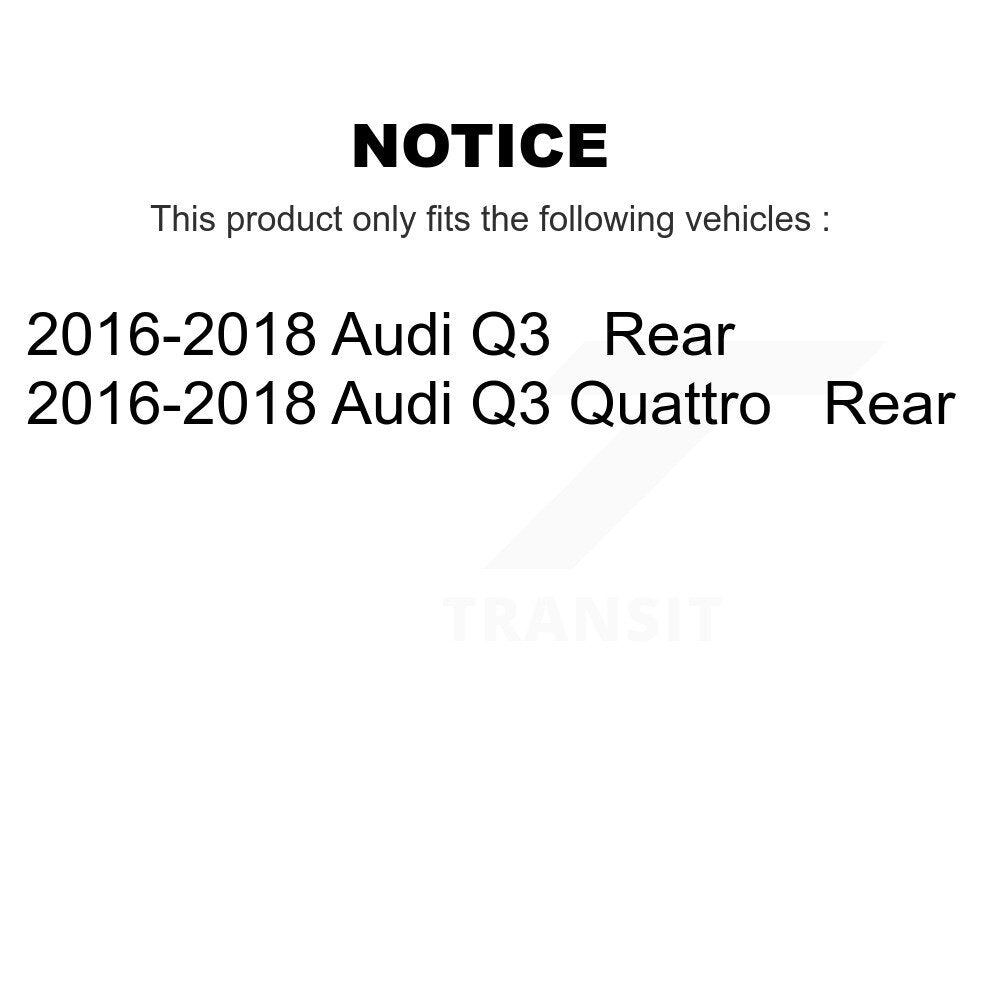 Rear Disc Brake Rotors And Ceramic Pads Kit For 2016-2018 Audi Q3 Quattro