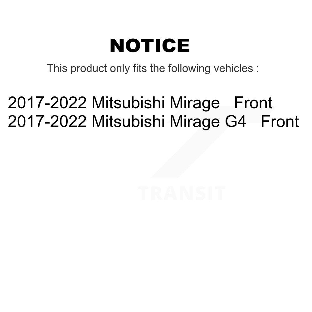 Front Disc Brake Rotors And Ceramic Pads Kit For 2017-2022 Mitsubishi Mirage G4