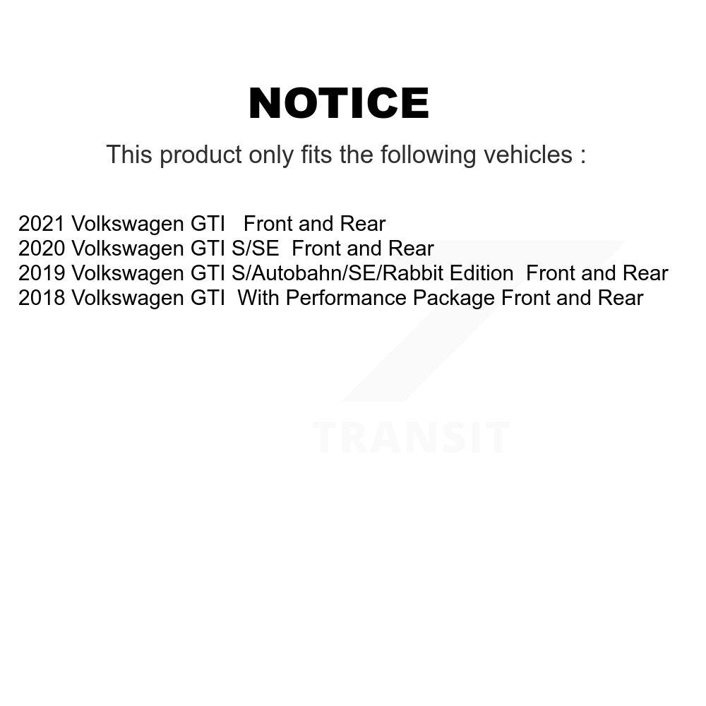 Front Rear Disc Brake Rotors And Ceramic Pads Kit For Volkswagen GTI