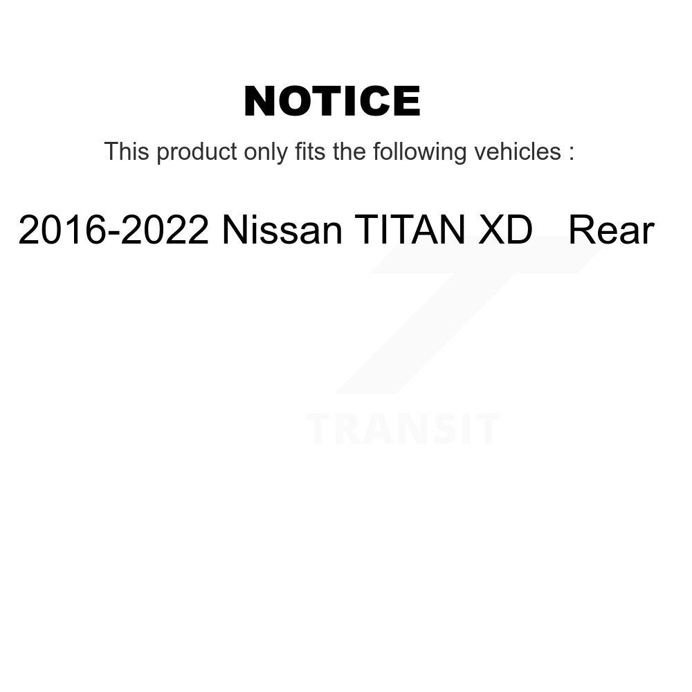 Rear Disc Brake Rotors And Ceramic Pads Kit For 2016-2022 Nissan TITAN XD