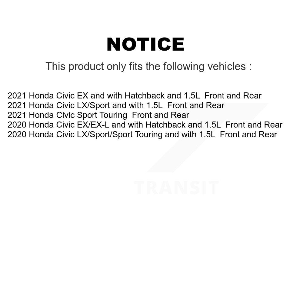 Front Rear Disc Brake Rotors And Ceramic Pads Kit For Honda Civic