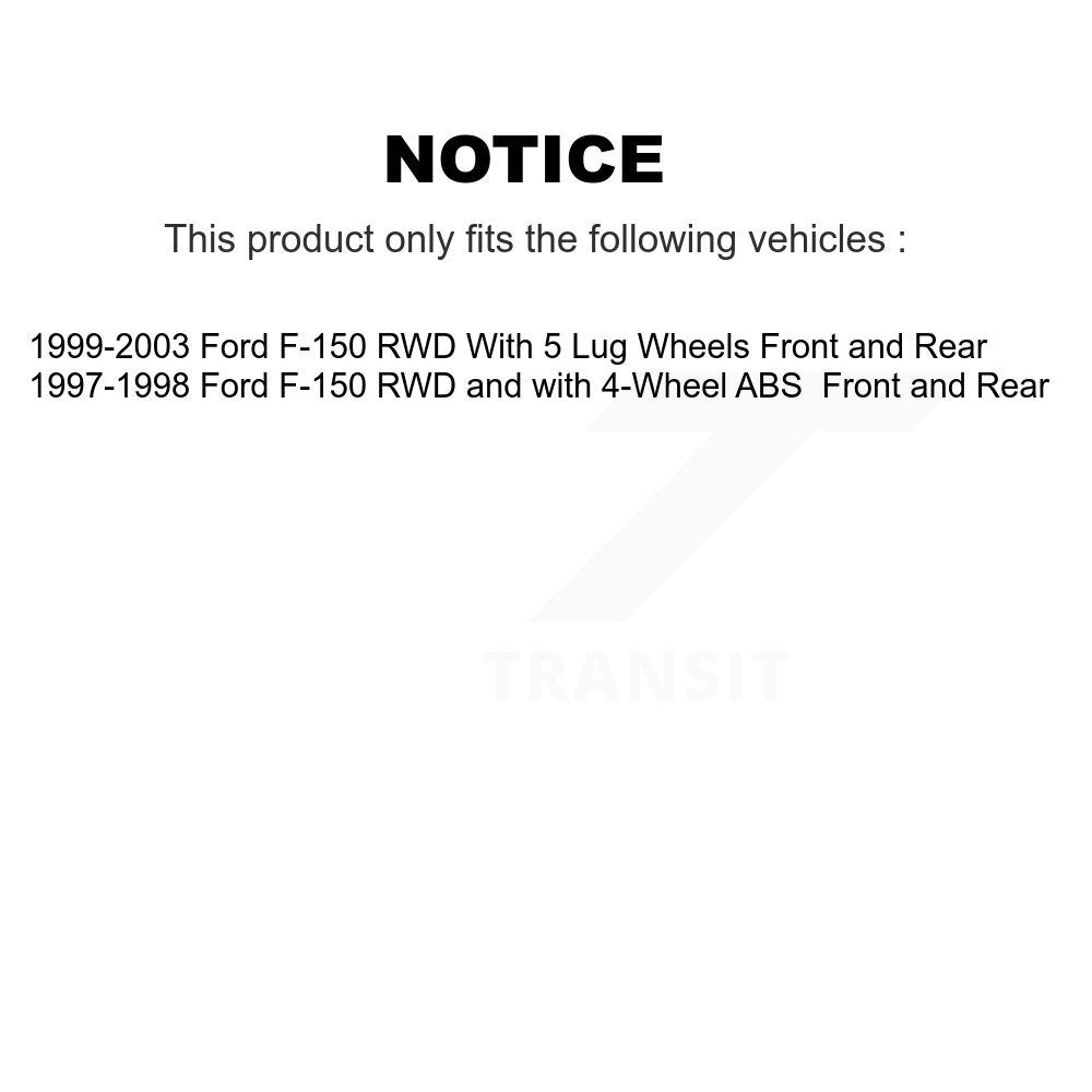 Front Rear Disc Brake Rotors And Ceramic Pads Kit For Ford F-150