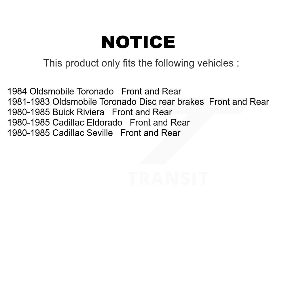 Front Rear Disc Brake Rotors Ceramic Pad Kit For Cadillac Eldorado Buick Riviera