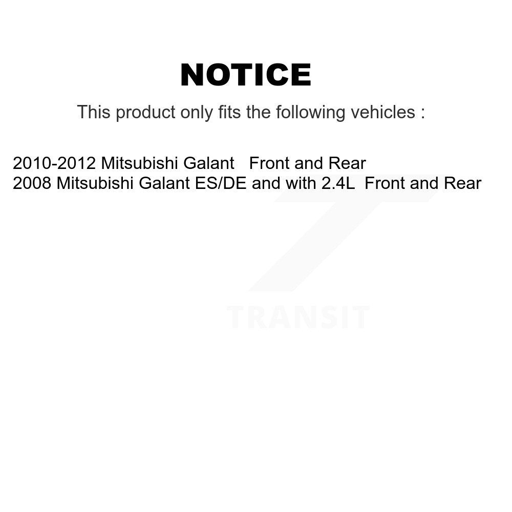 Front Rear Disc Brake Rotors And Ceramic Pads Kit For Mitsubishi Galant