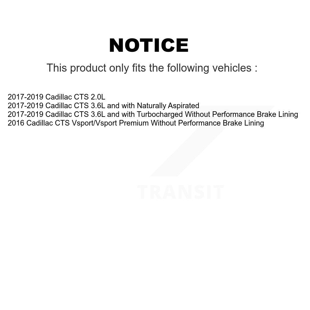 Rear Disc Brake Rotors And Ceramic Pads Kit For Cadillac CTS