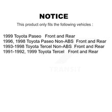 Charger l'image dans la galerie, Front Rear Disc Brake Rotors Ceramic Pads And Drum Kit For Toyota Tercel Paseo