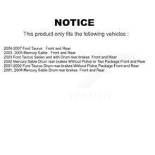 Charger l'image dans la galerie, Front Rear Disc Brake Rotor Ceramic Pad &amp; Drum Kit For Ford Taurus Mercury Sable