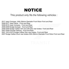 Charger l'image dans la galerie, Front Rear Disc Brake Rotors Ceramic Pad Drum Kit For Jeep Patriot Compass Dodge
