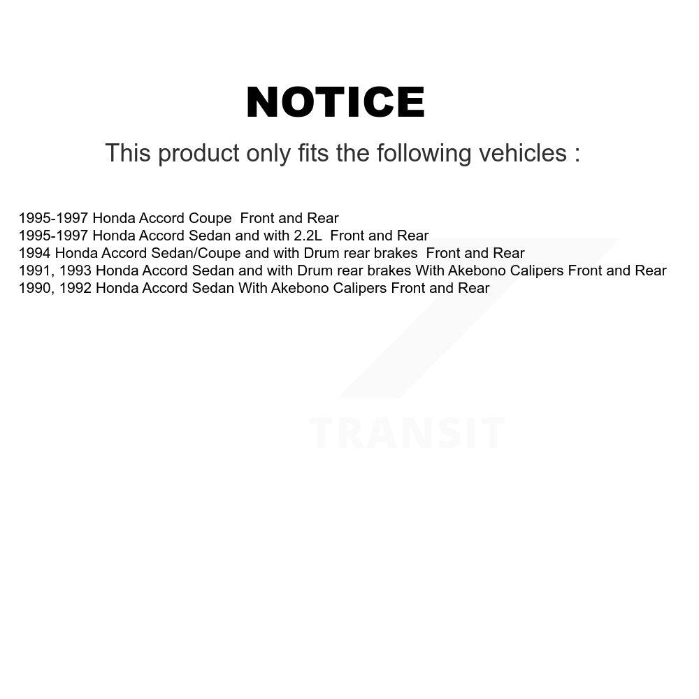 Front Rear Disc Brake Rotors Ceramic Pads And Drum Kit For Honda Accord