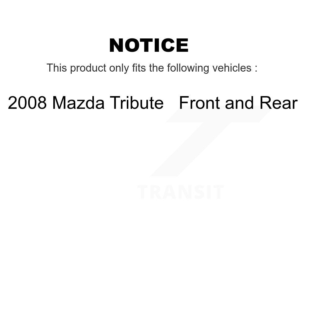[Front+Rear] 2008 Mazda Tribute Premium OE Brake Rotor Drum Kit & Ceramic Pads For Max Braking