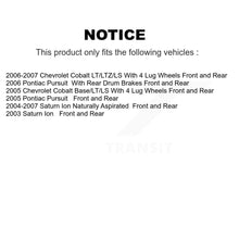 Load image into Gallery viewer, Front Rear Disc Brake Rotor Ceramic Pad Drum Kit For Chevrolet Cobalt Saturn Ion