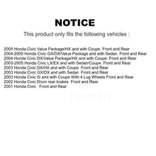 Load image into Gallery viewer, Front Rear Disc Brake Rotors Ceramic Pads And Drum Kit For Honda Civic