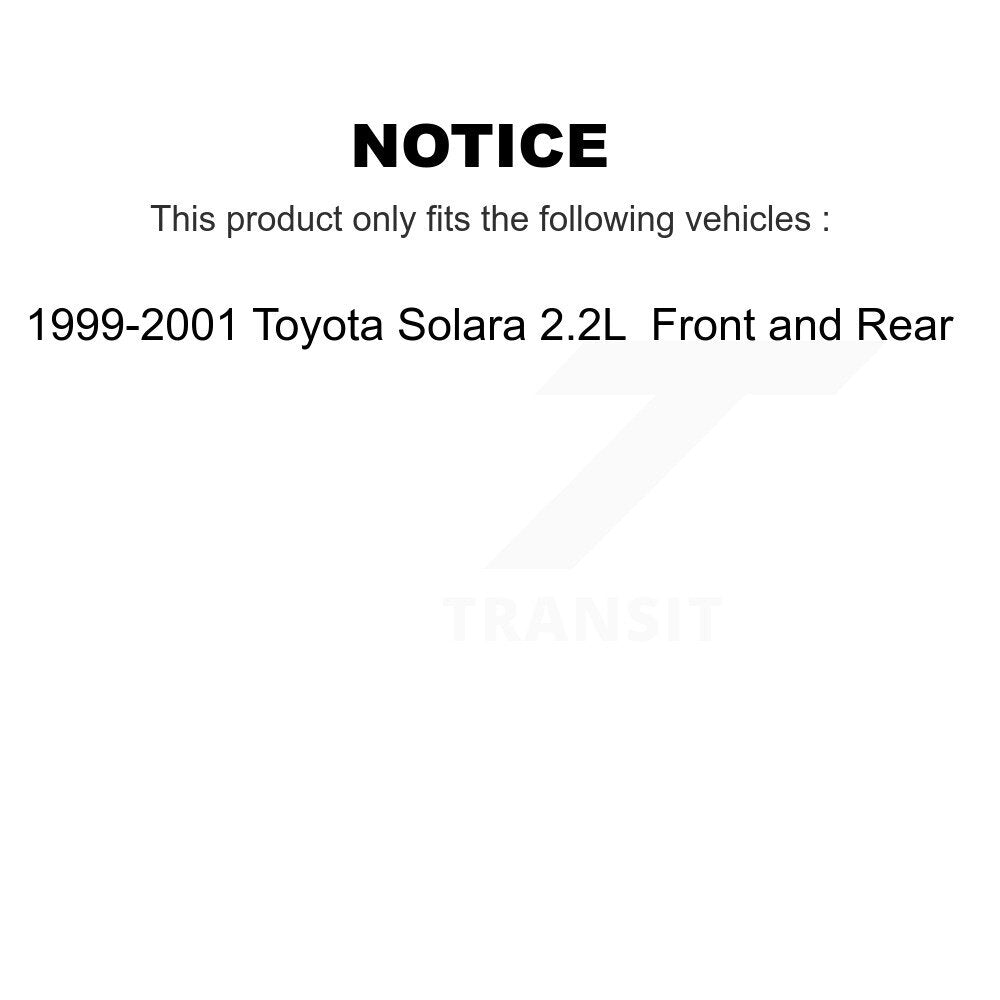 Kit de tampons et de tambour en céramique pour Rotor de frein avant et arrière, pour Toyota Solara 2,2 l de 1999 à 2001 