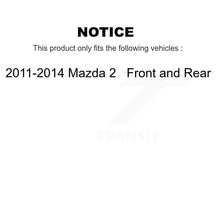 Charger l&#39;image dans la galerie, Rotors de frein à disque avant et arrière, plaquettes en céramique et Kit de batterie pour Mazda 2 2011 – 2014 