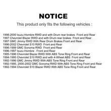 Charger l'image dans la galerie, Front Rear Brake Rotors Ceramic Pad Drum Kit For Chevrolet S10 GMC Sonoma Blazer