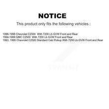 Charger l'image dans la galerie, Front Rear Disc Brake Rotor Hub Ceramic Pad And Drum Kit For C2500 Chevrolet GMC