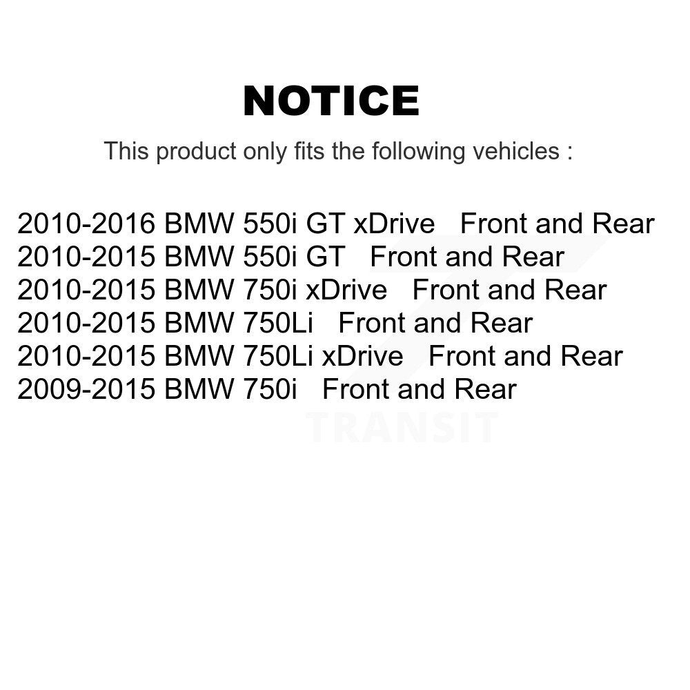 Front Rear Brake Rotor & Ceramic Pad Kit (6Pc) For BMW 750Li xDrive 750i 550i GT