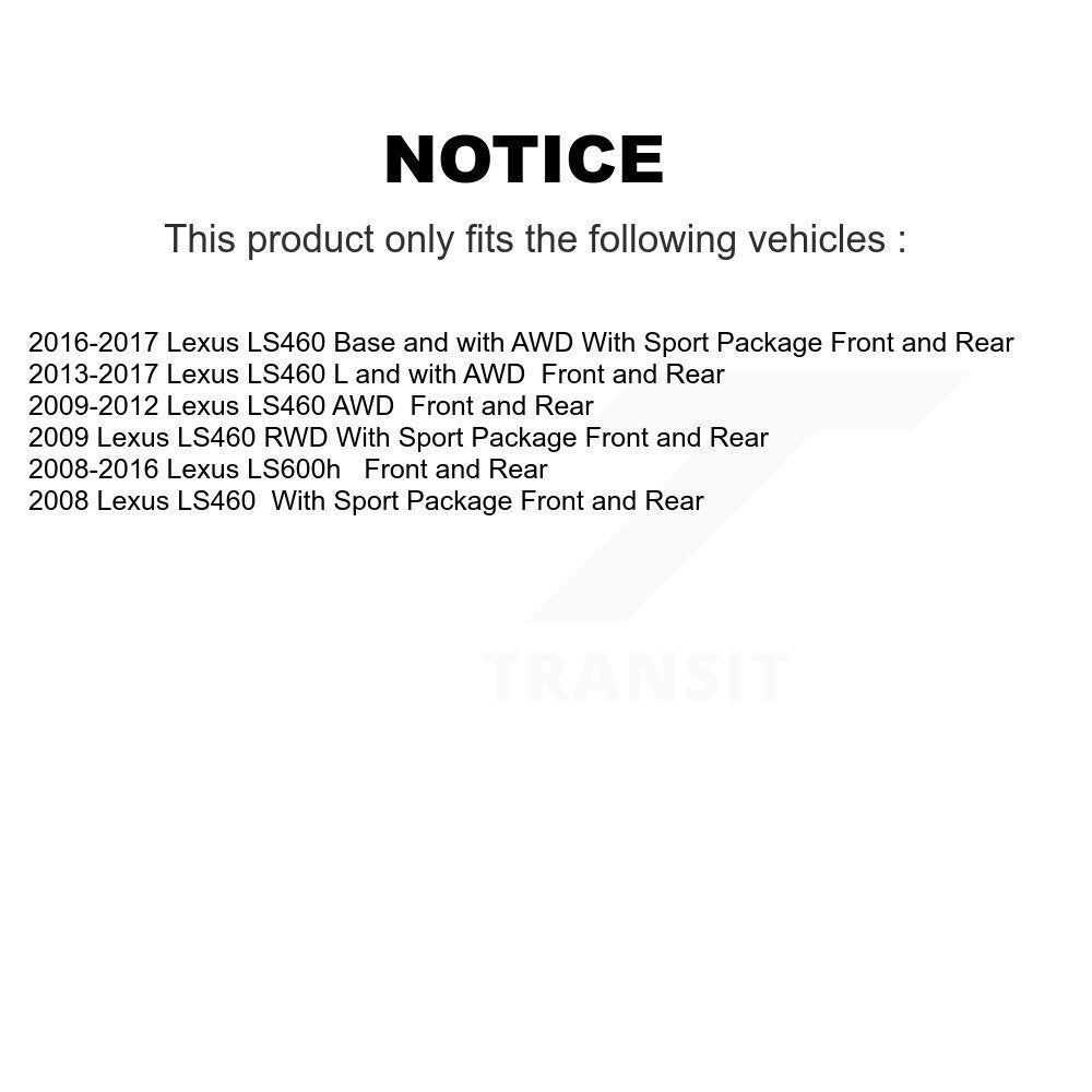 Front Rear Disc Brake Rotors And Ceramic Pads Kit (6Pc) For Lexus LS460 LS600h