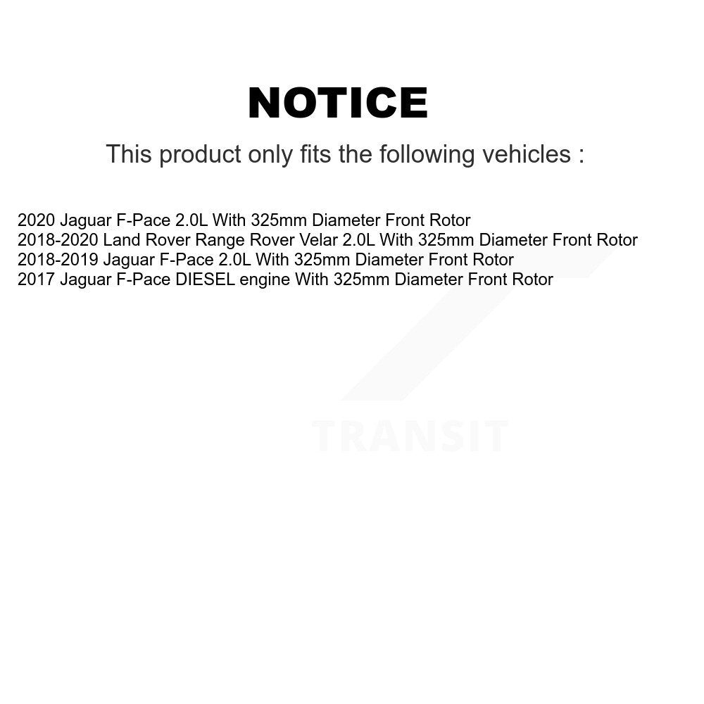 Front Disc Brake Rotors Ceramic Pad Kit For Jaguar F-Pace Land Rover Range Velar