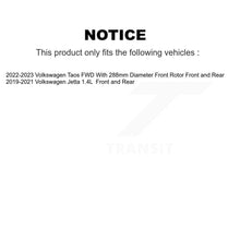 Charger l'image dans la galerie, Front Rear Disc Brake Rotors And Ceramic Pads Kit For Volkswagen Jetta Taos