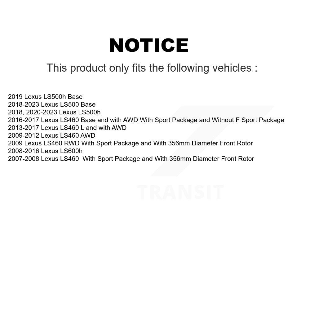 Front Disc Brake Rotors And Ceramic Pads Kit For Lexus LS460 LS500 LS600h LS500h