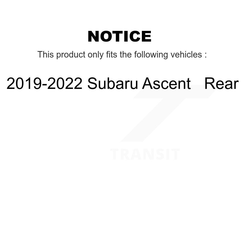 Rear Disc Brake Rotors And Ceramic Pads Kit For 2019-2022 Subaru Ascent