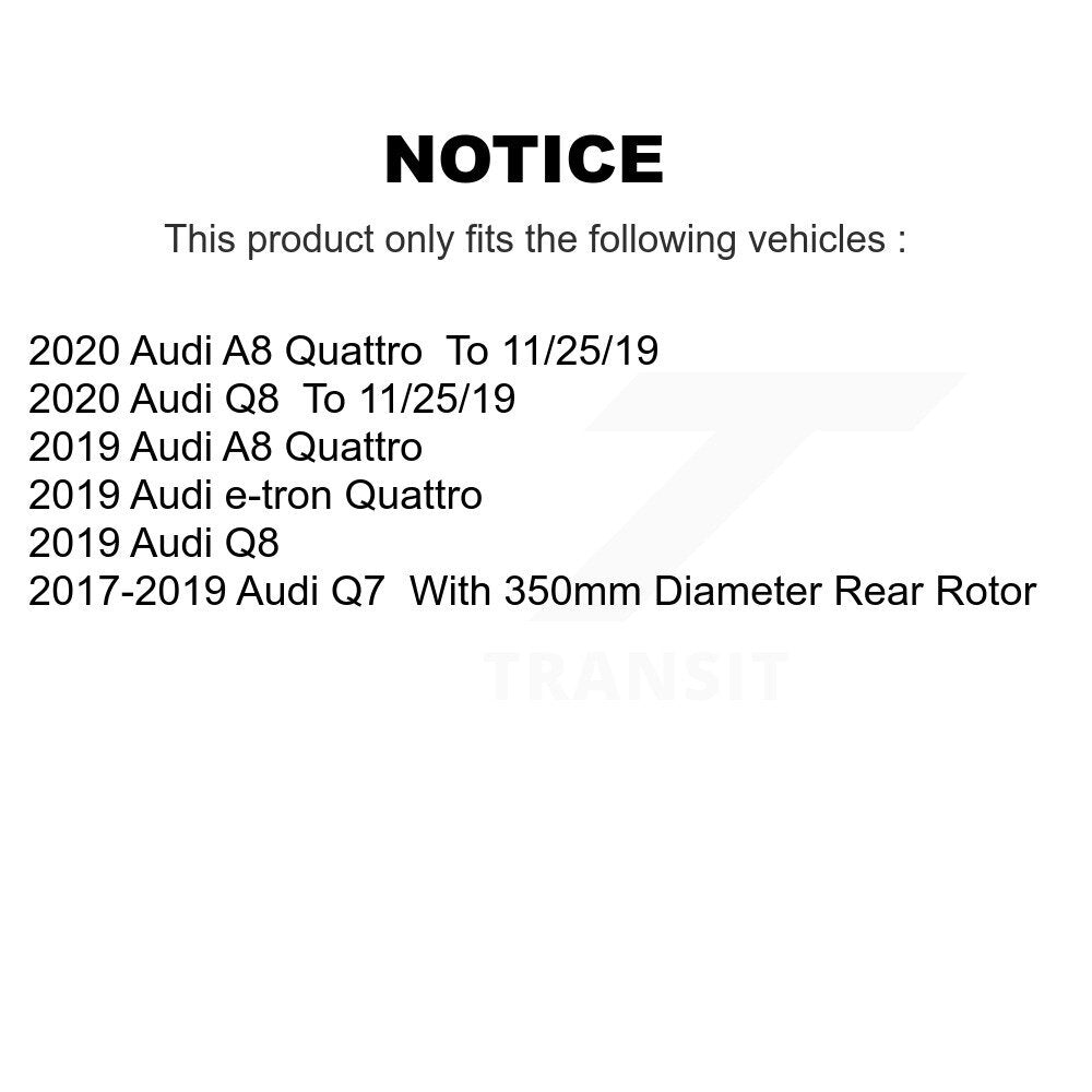 Rear Brake Rotors Ceramic Pad Kit For Audi Q7 Q8 With 375mm Diameter Front Rotor