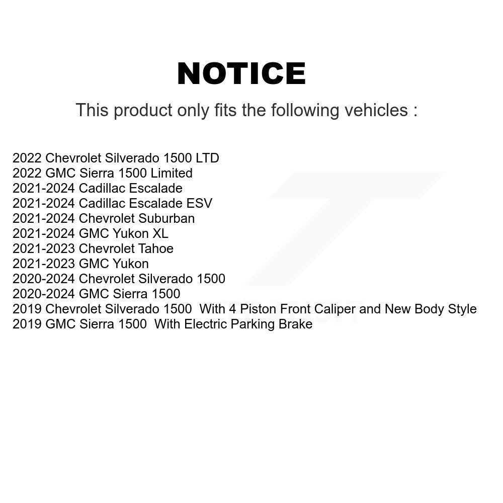 Rear Brake Rotor & Ceramic Pad Kit For Chevrolet Silverado 1500 GMC Sierra Tahoe
