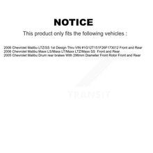 Charger l'image dans la galerie, Front Rear Disc Brake Rotors Ceramic Pad And Drum Kit (7Pc) For Chevrolet Malibu