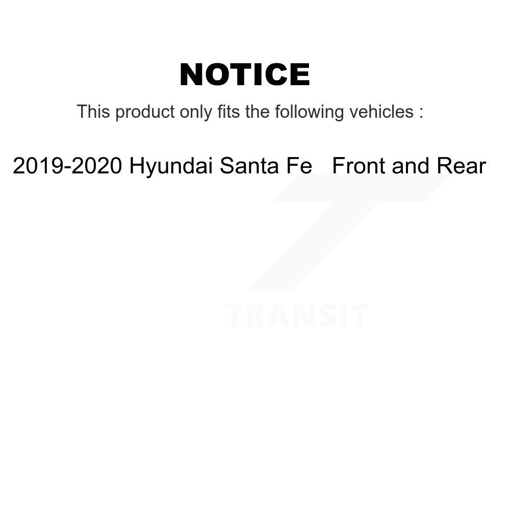 [Front+Rear] 2019-2020 Hyundai Santa Fe Premium OE Brake Rotors & Ceramic Pads Kit For Max Braking