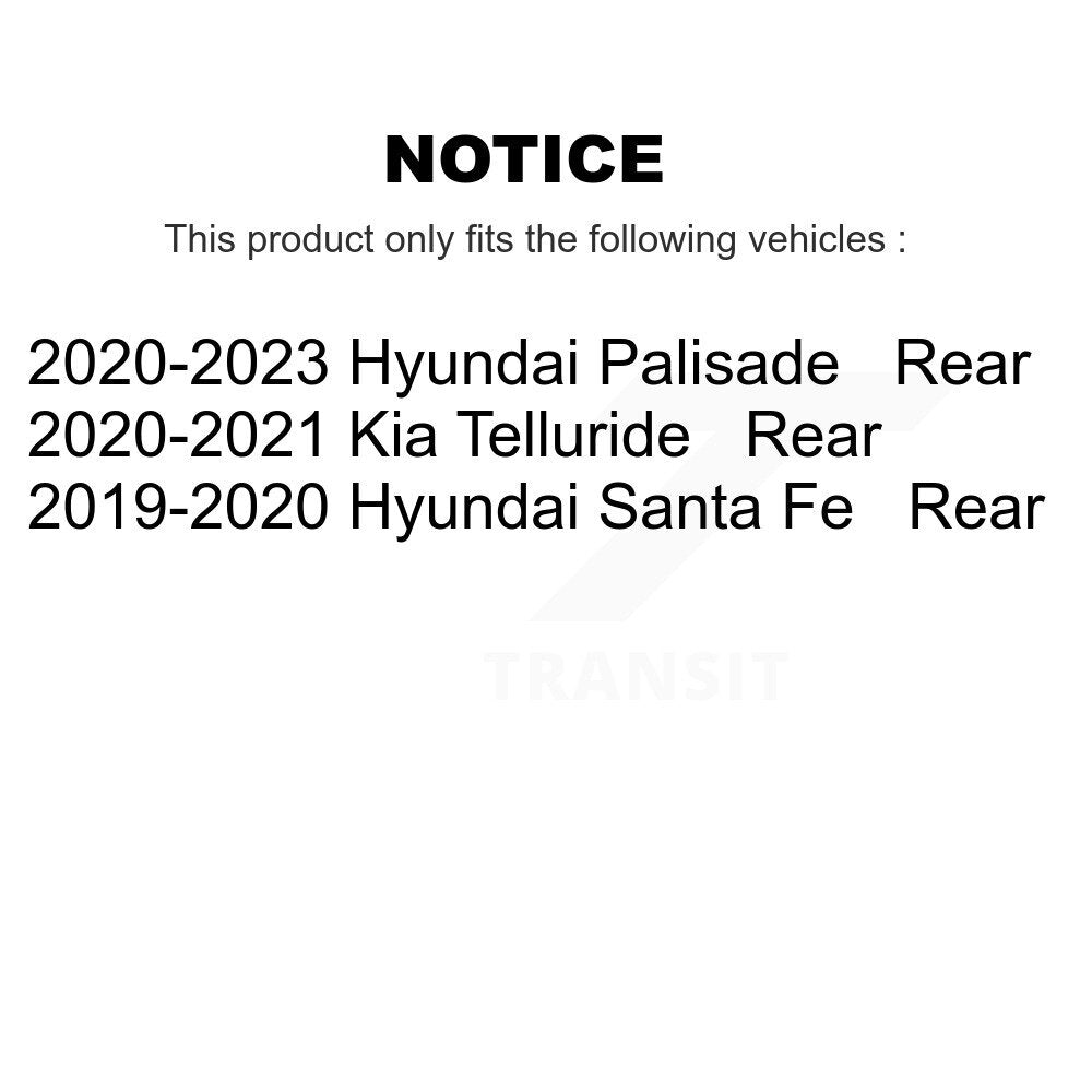 Rear Brake Rotor And Ceramic Pad Kit For Hyundai Santa Fe Kia Telluride Palisade