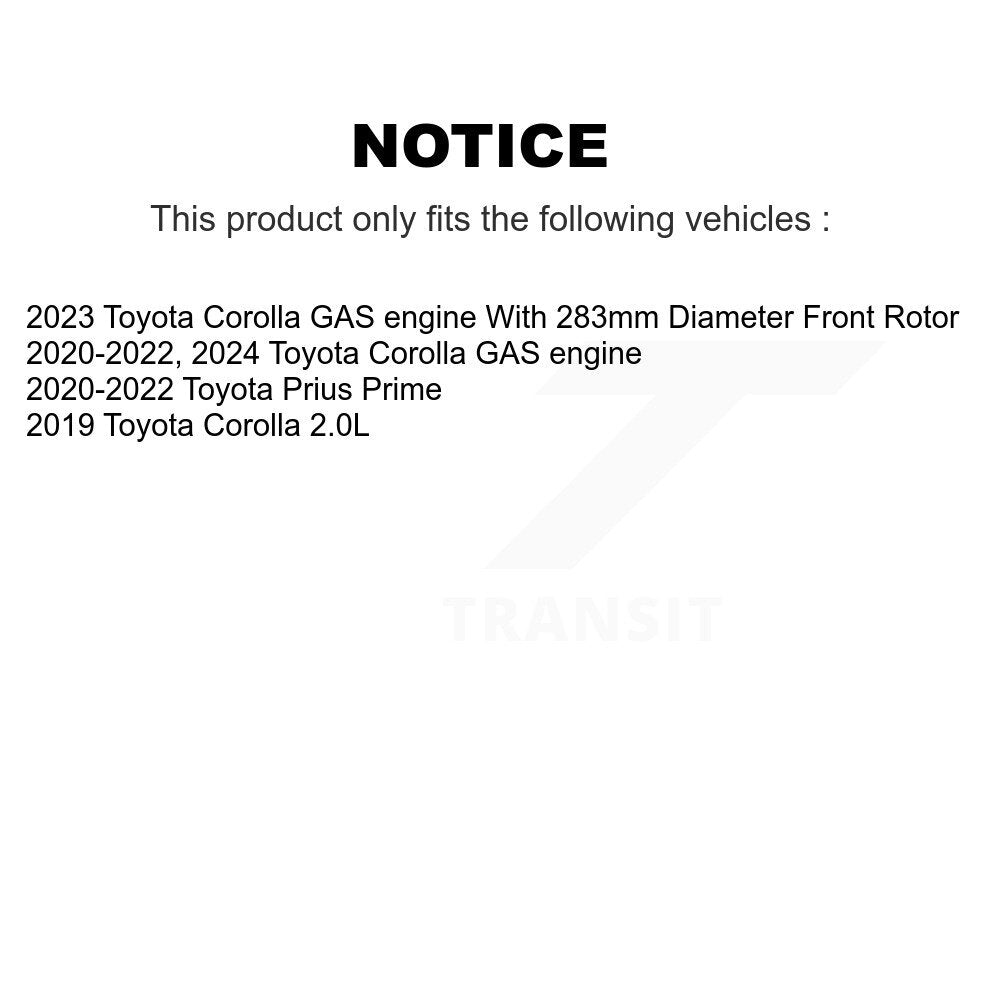 Front Disc Brake Rotors And Ceramic Pads Kit For Toyota Corolla Prius Prime