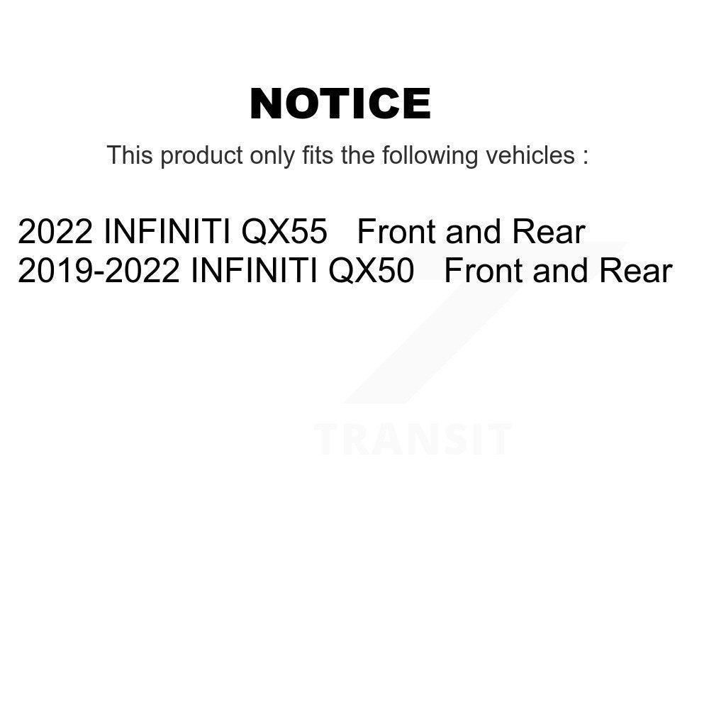 Front Rear Disc Brake Rotors And Ceramic Pads Kit For INFINITI QX50 QX55