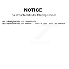 Charger l'image dans la galerie, Front Rear Disc Brake Rotors And Ceramic Pads Kit For Volkswagen Passat